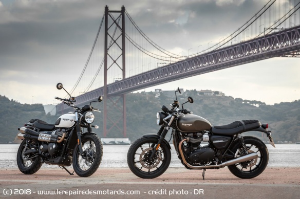 Les Triumph Street Scrambler et Street Twin