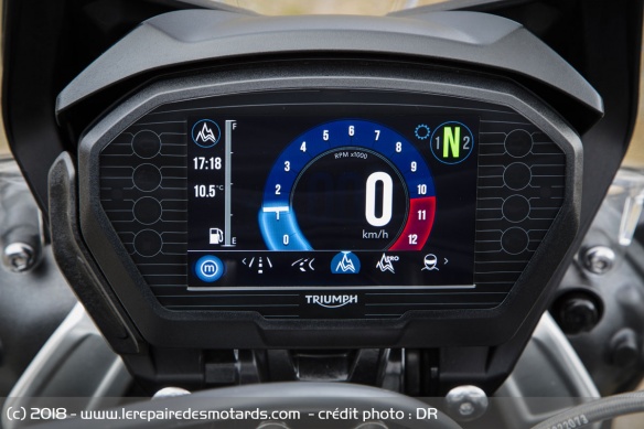 Ecran TFT de la Triumph Tiger 800 XCa