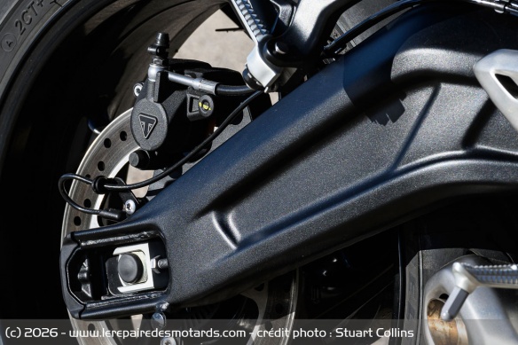 Le bras oscillant de la Triumph Trident 660 Le bras oscillant de la Triumph Trident 660