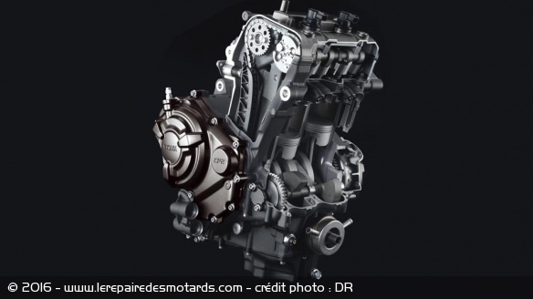 Le moteur en coupe de la Yamaha MT-07