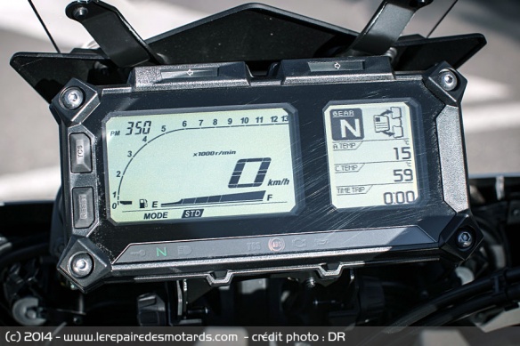 On retrouve ici l'instrumentation digitale de la XT1200Z Super Ténéré