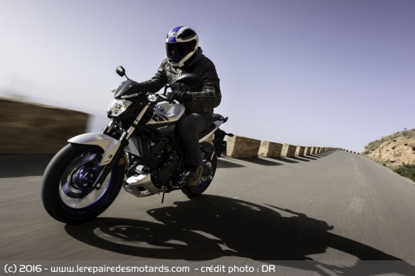 Yamaha MT-03 sur autoroute