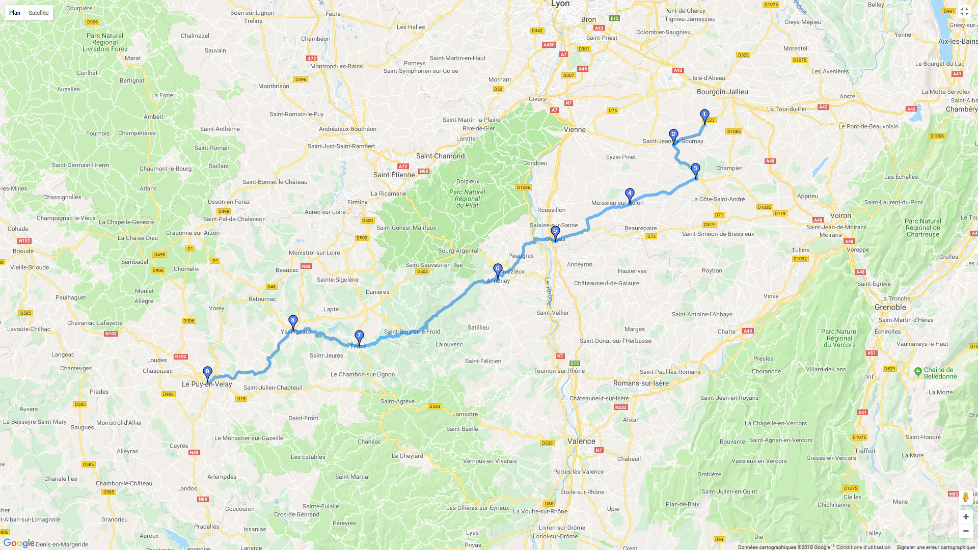 Pour zoomer sur la carte et avoir plus de détails, connectez-vous ! Carte roadbook Voyage à Millau - Etape1