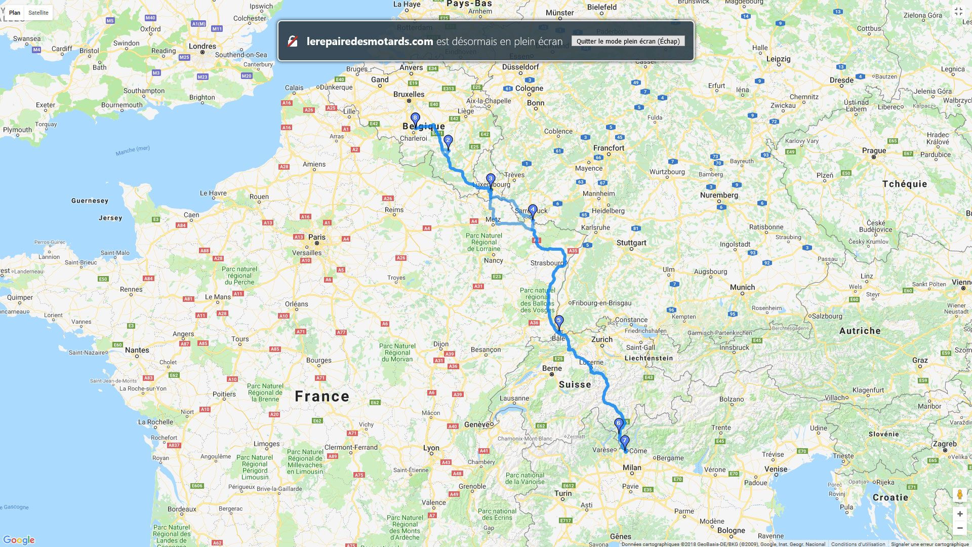 Pour zoomer sur la carte et avoir plus de détails, connectez-vous ! Carte roadbook Rallye de Como