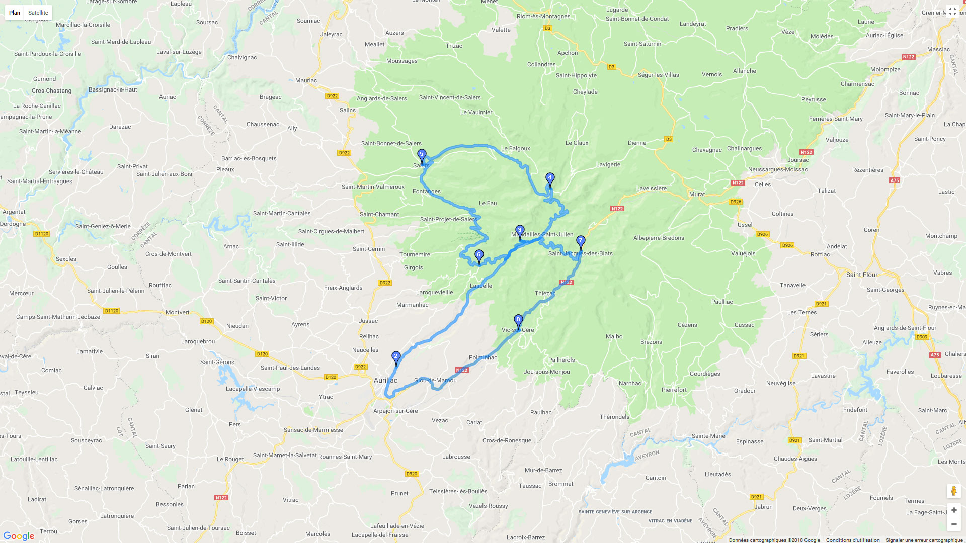Pour zoomer sur la carte et avoir plus de détails, connectez-vous ! Carte roadbook La Centrale