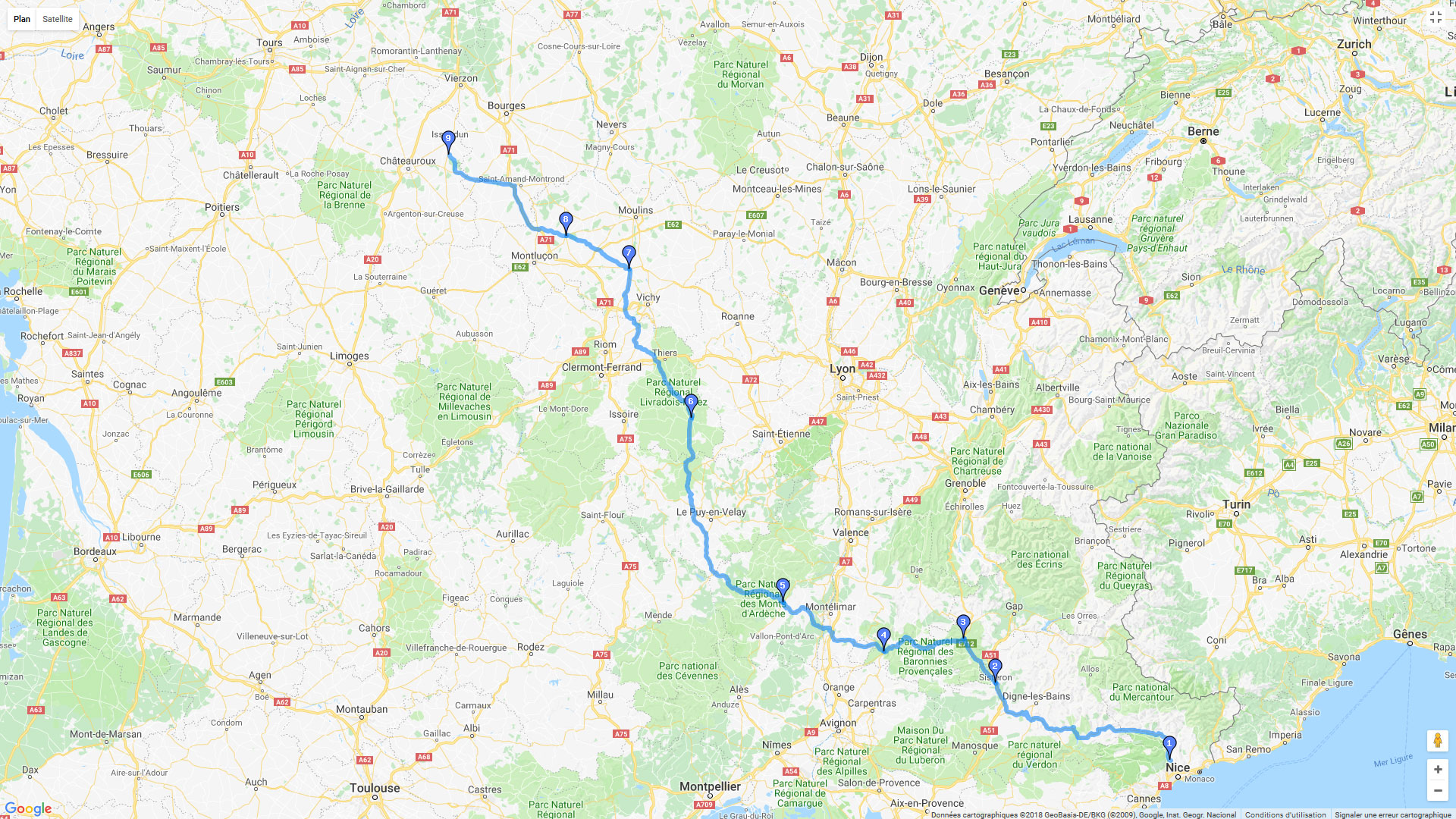 Pour zoomer sur la carte et avoir plus de détails, connectez-vous ! Carte roadbook De Castagniers à Condé