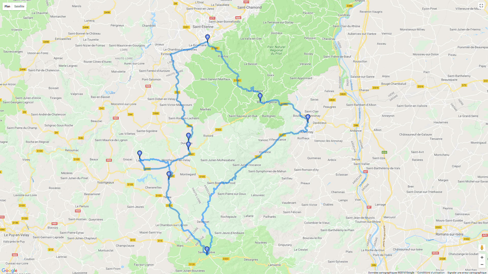 Pour zoomer sur la carte et avoir plus de détails, connectez-vous ! Carte roadbook Col de la République