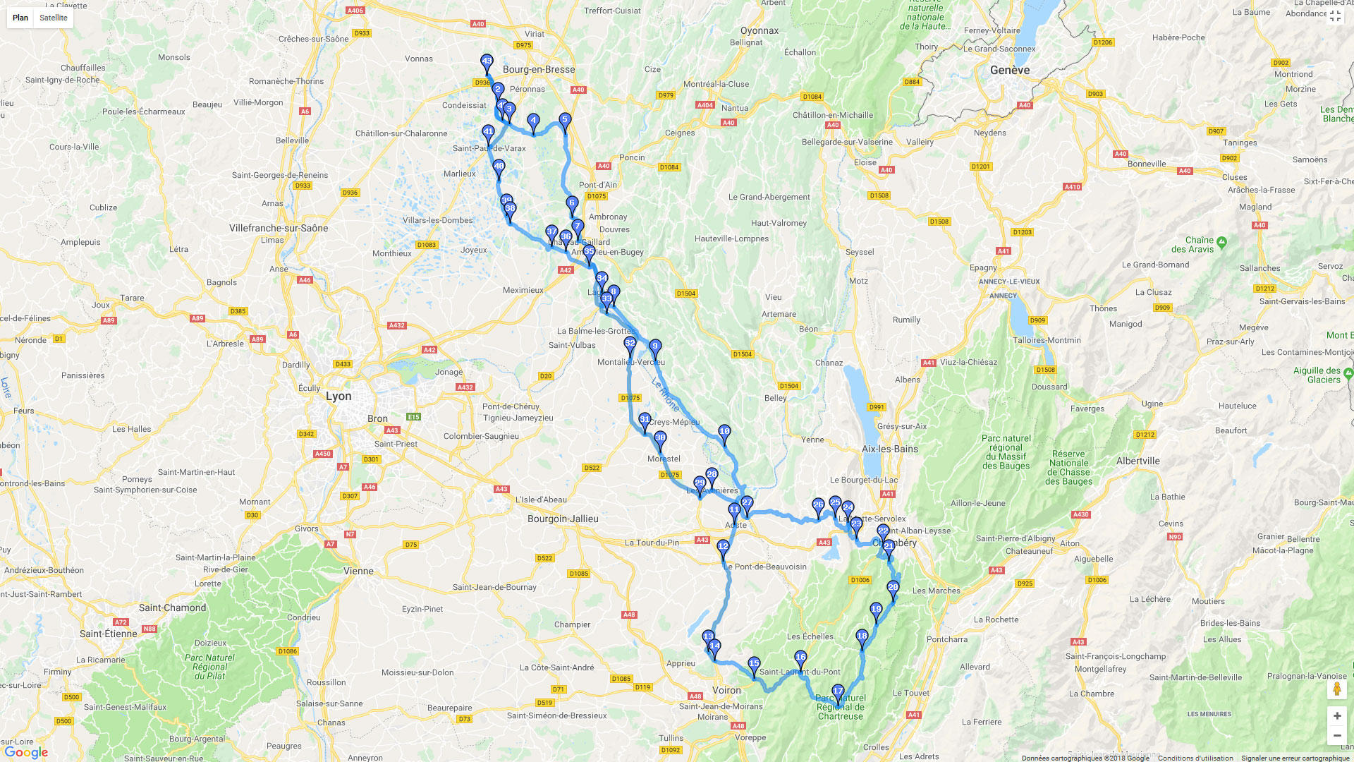 Pour zoomer sur la carte et avoir plus de détails, connectez-vous ! Carte roadbook Saint-Pierre de Chartreuse