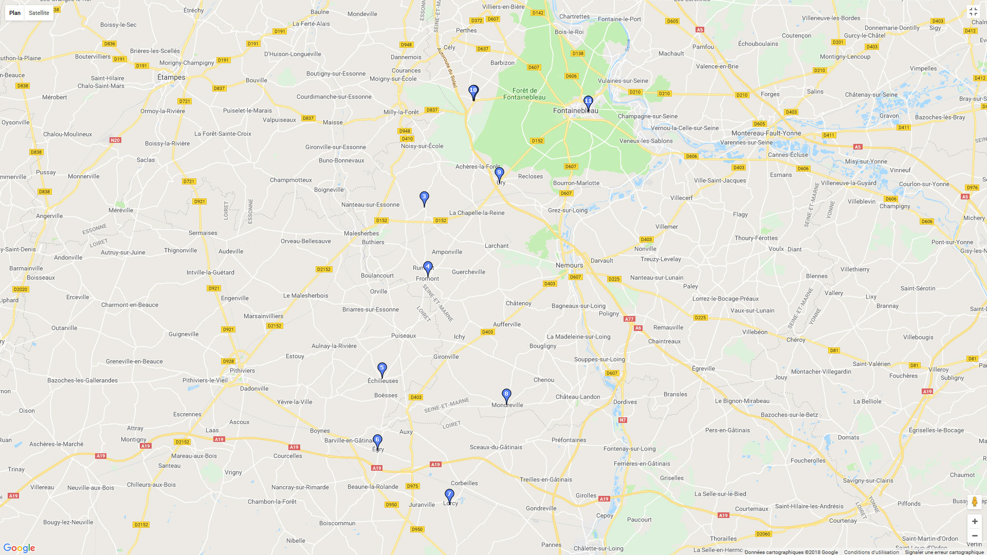 Pour zoomer sur la carte et avoir plus de détails, connectez-vous ! Carte roadbook Au sud de Fontainebleau