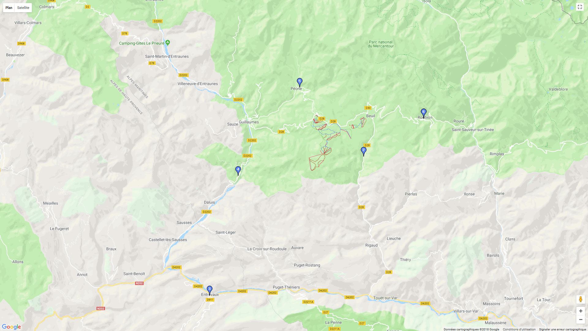 Pour zoomer sur la carte et avoir plus de détails, connectez-vous ! Carte roadbook Mercantour