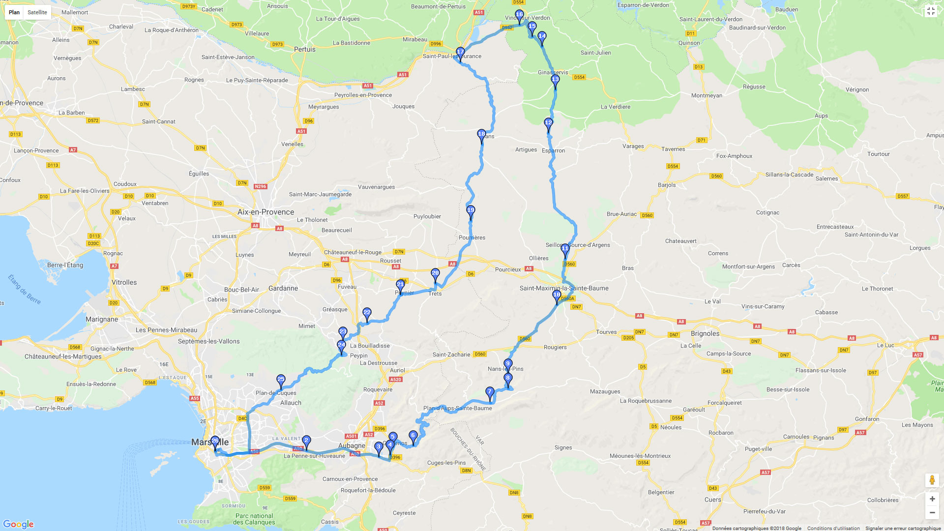 Pour zoomer sur la carte et avoir plus de détails, connectez-vous ! Carte roadbook Pays Aixois