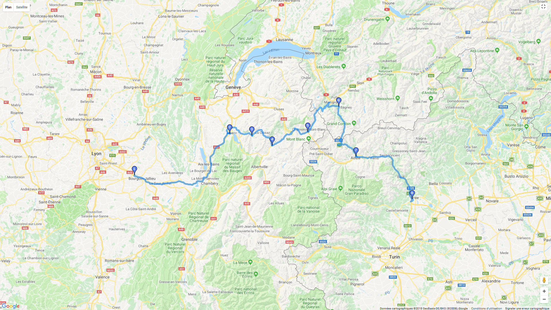 Pour zoomer sur la carte et avoir plus de détails, connectez-vous ! Carte roadbook En route pour les Lacs