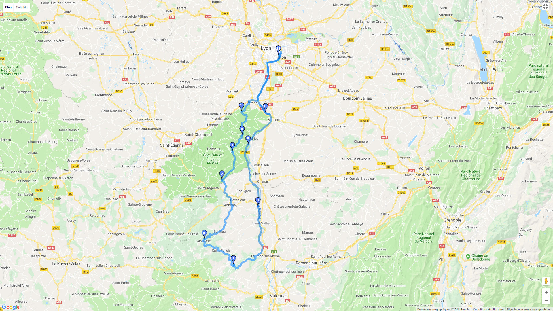 Pour zoomer sur la carte et avoir plus de détails, connectez-vous ! Carte roadbook Velorail de Boucieu le Roi