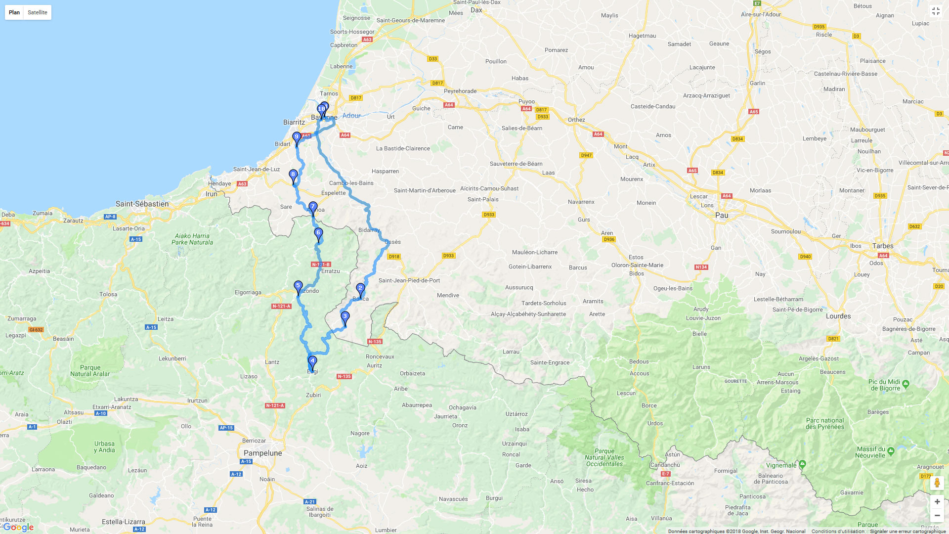 Pour zoomer sur la carte et avoir plus de détails, connectez-vous ! Carte roadbook Banca - Eugi - Dantxaria