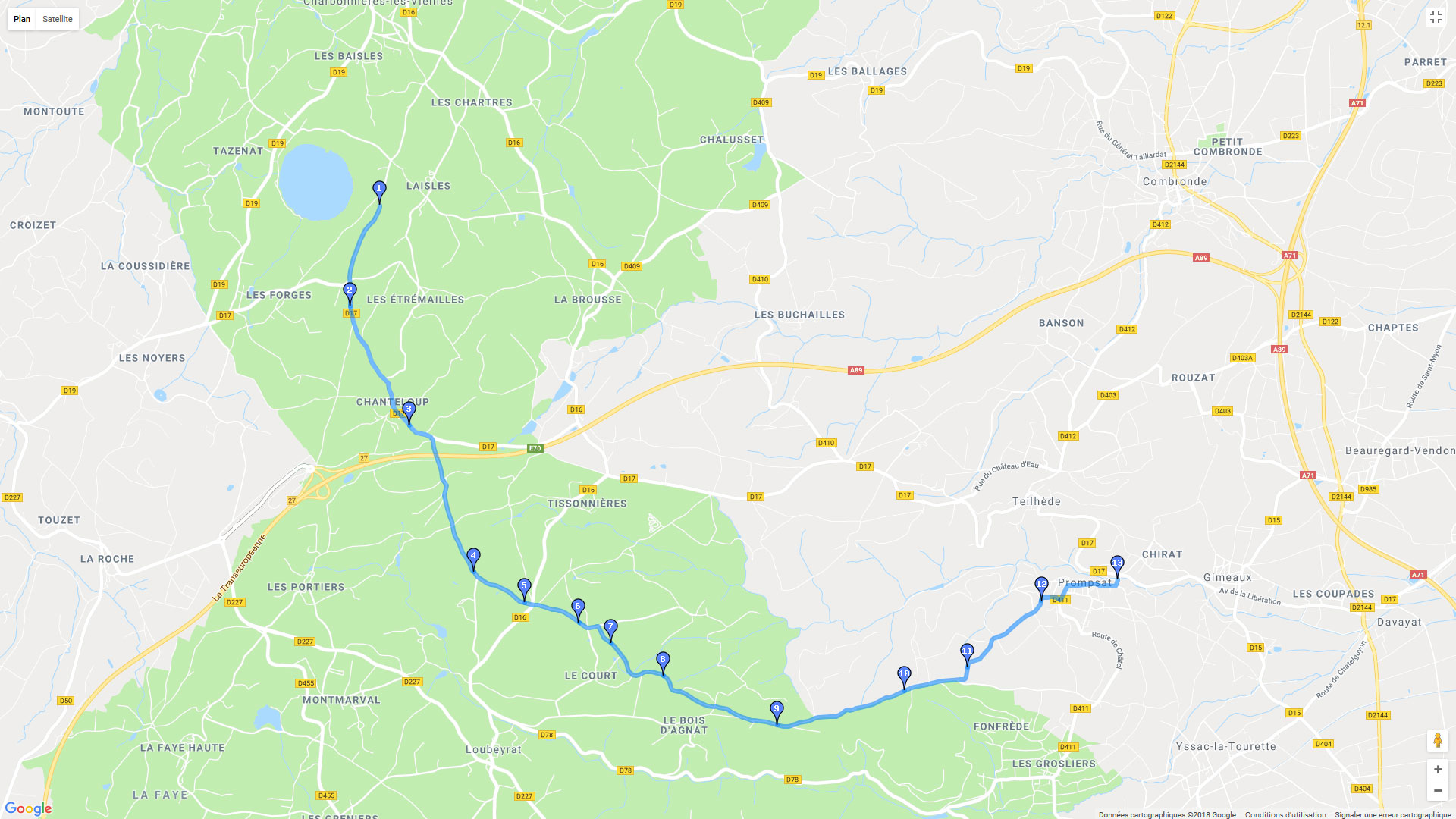 Pour zoomer sur la carte et avoir plus de détails, connectez-vous ! Carte roadbook Balade tout-terrain bis