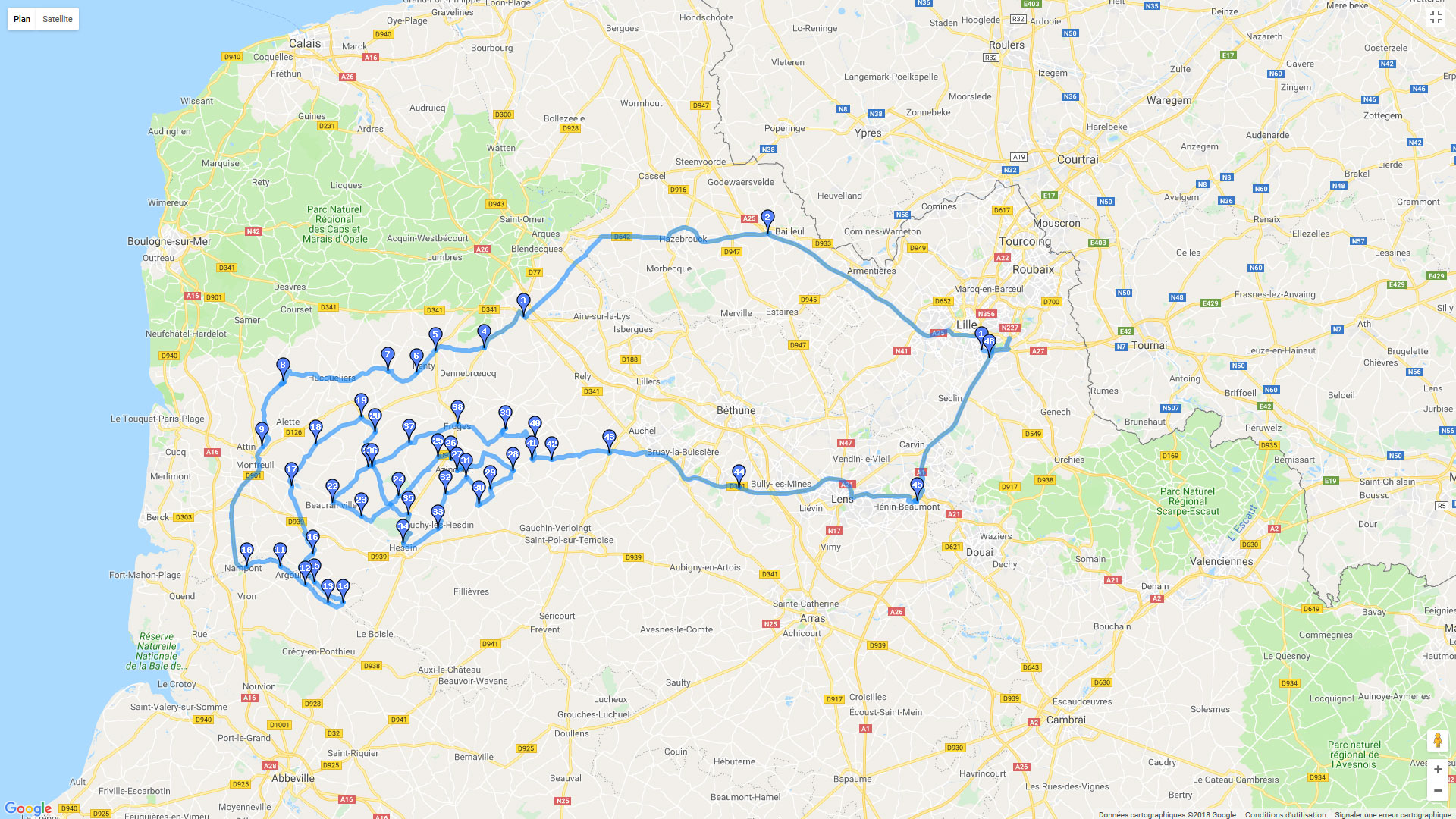 Pour zoomer sur la carte et avoir plus de détails, connectez-vous ! Carte roadbook Un dimanche aux 7 vallées