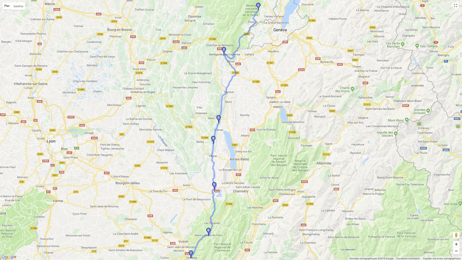 Pour zoomer sur la carte et avoir plus de détails, connectez-vous ! Carte roadbook A travers le parc régional de Chartreuse