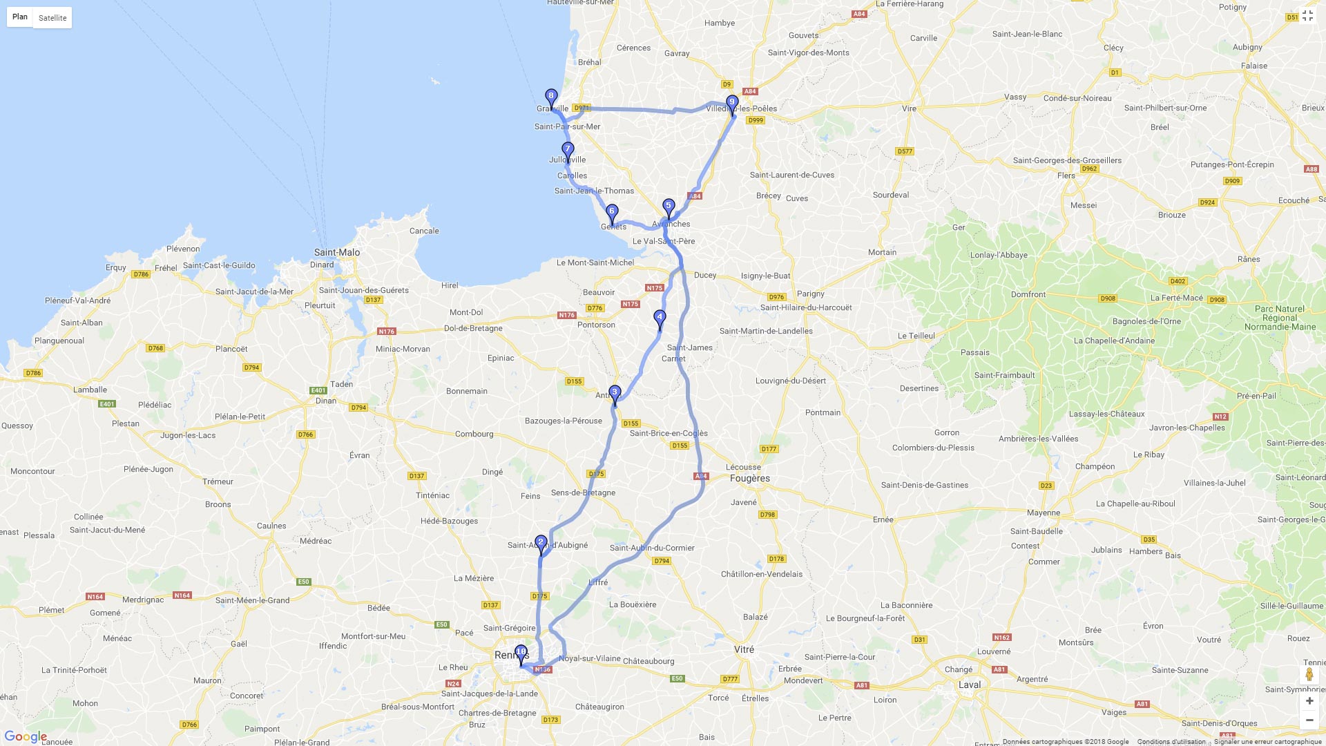 Pour zoomer sur la carte et avoir plus de détails, connectez-vous ! Carte roadbook Cote normande en arsouille