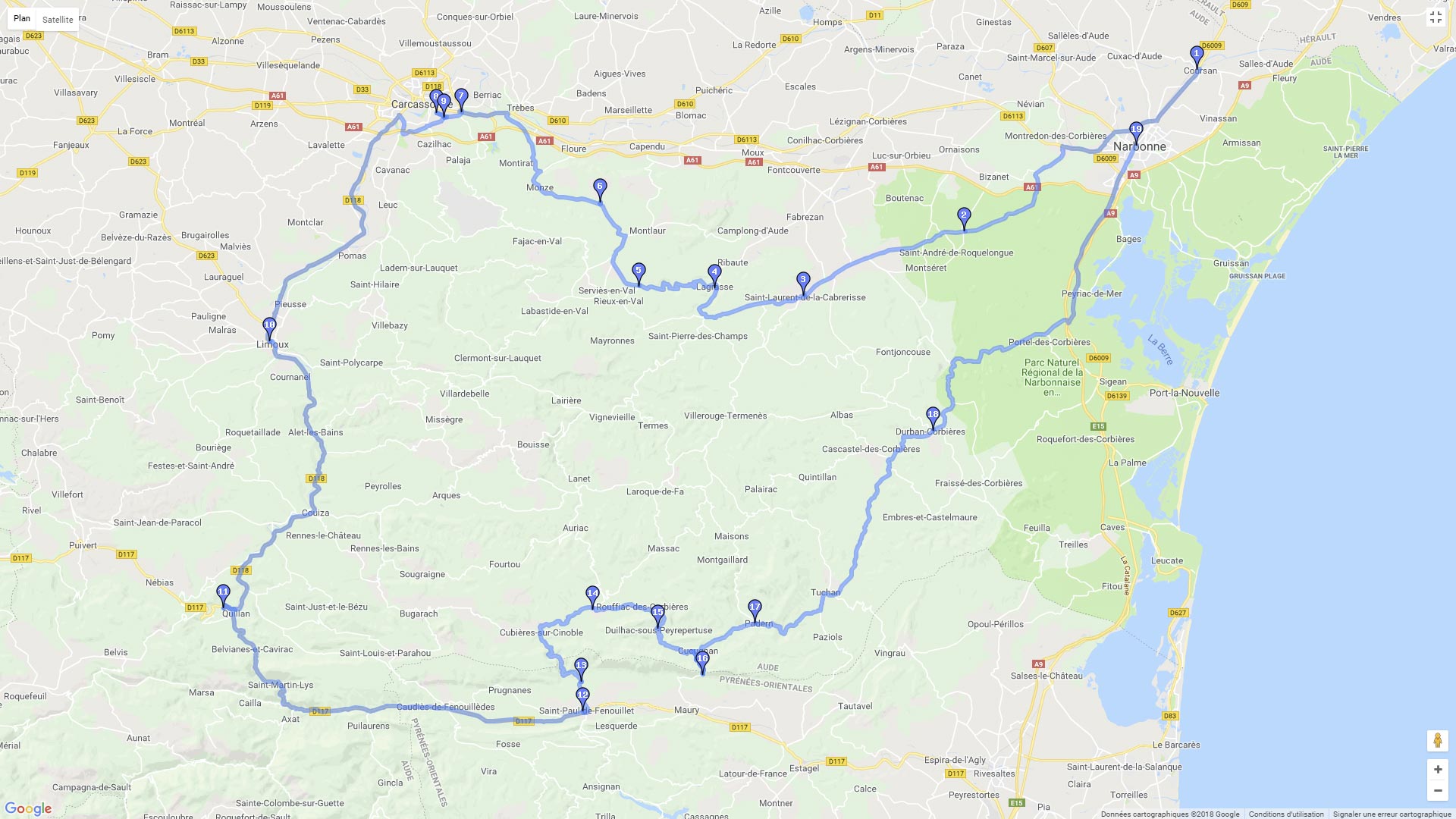 road trip pays cathare - pays cathare carte