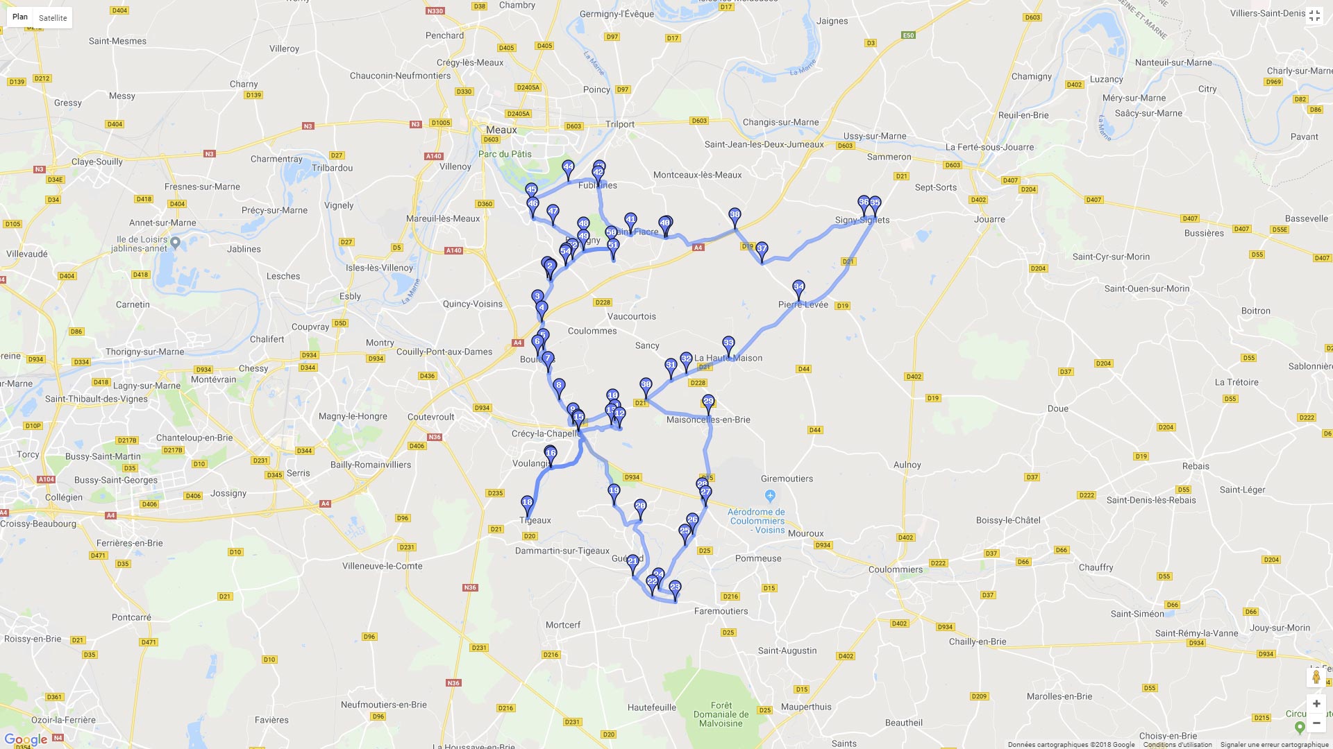 Pour zoomer sur la carte et avoir plus de détails, connectez-vous ! Carte roadbook Magny Saint Loup