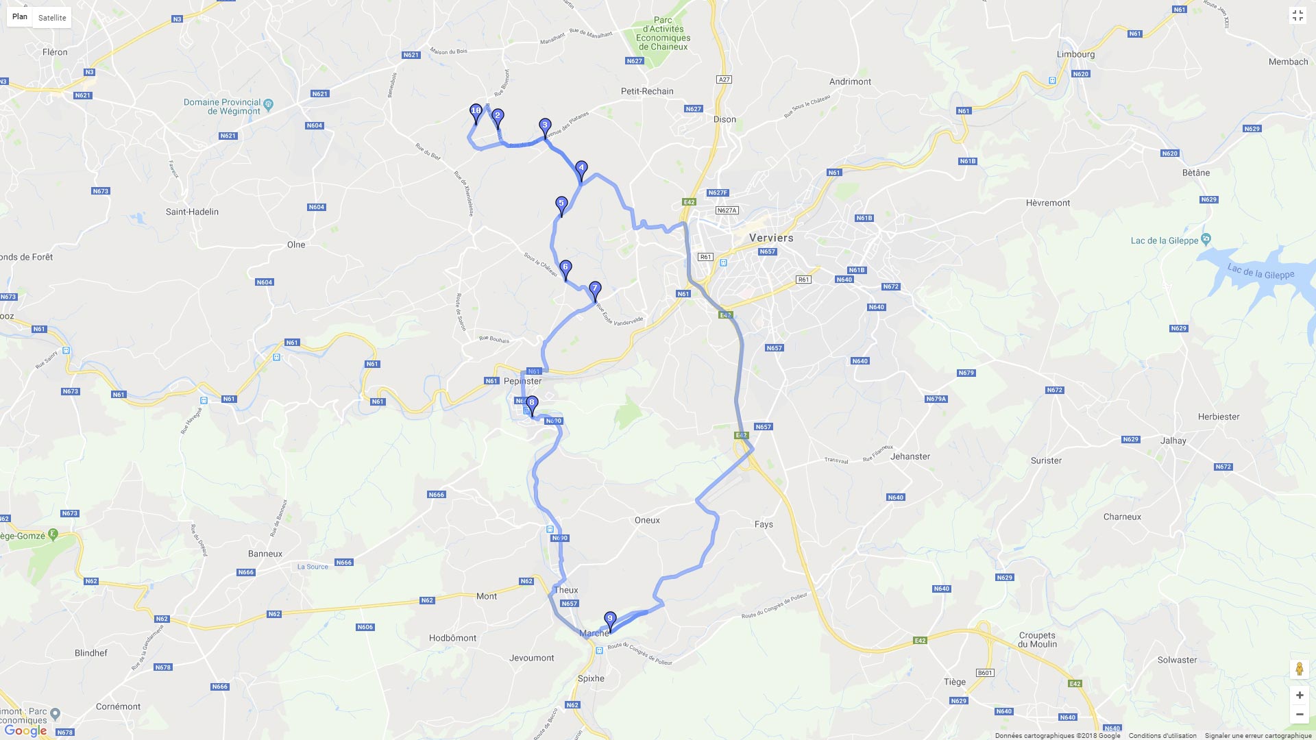 Pour zoomer sur la carte et avoir plus de détails, connectez-vous ! Carte roadbook Franchimont