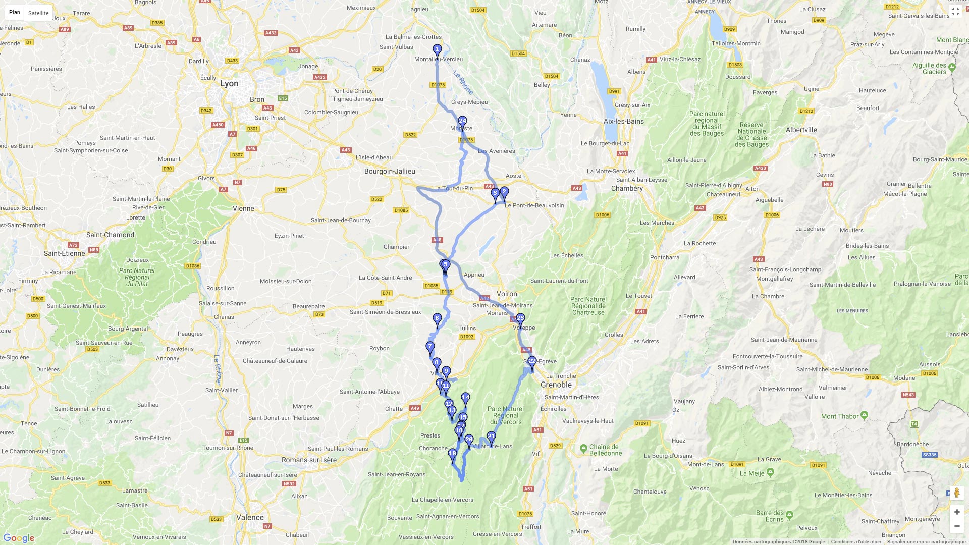 Pour zoomer sur la carte et avoir plus de détails, connectez-vous ! Carte roadbook Gorges du Nan