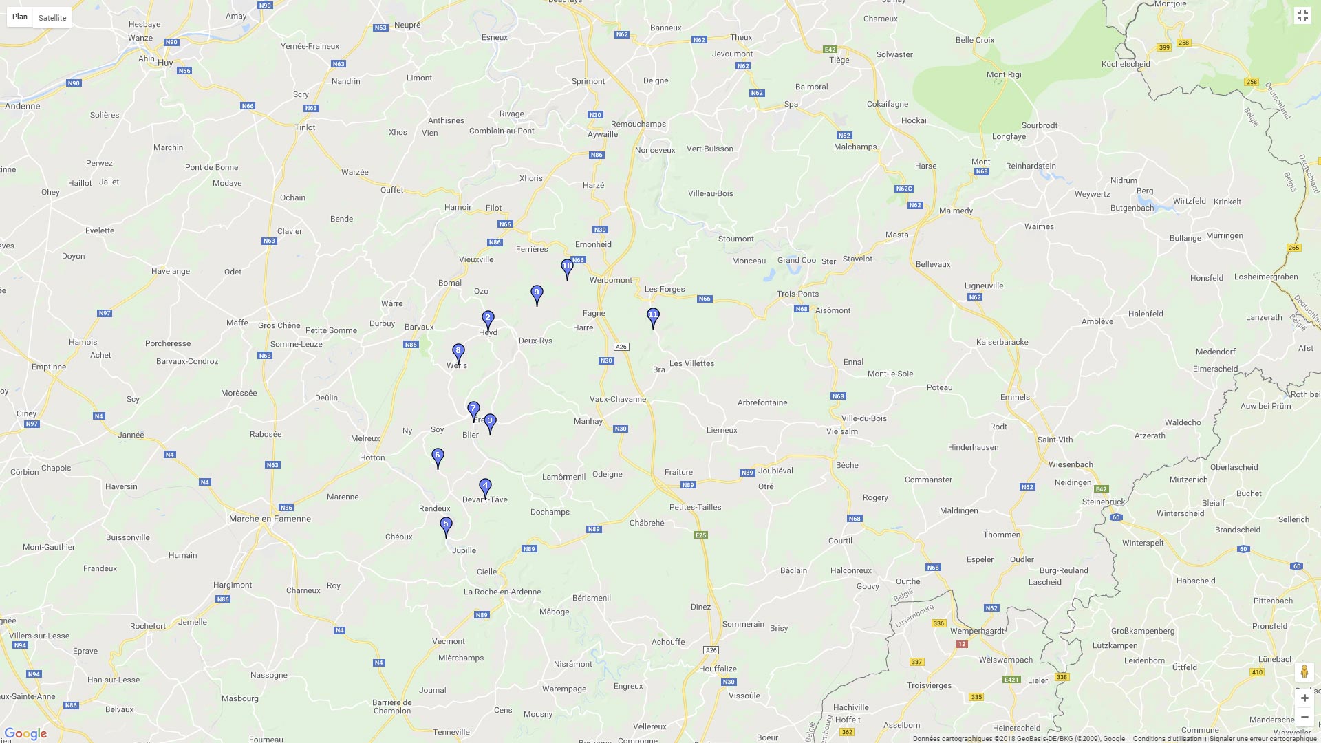 Pour zoomer sur la carte et avoir plus de détails, connectez-vous ! Carte roadbook Trou de Bra