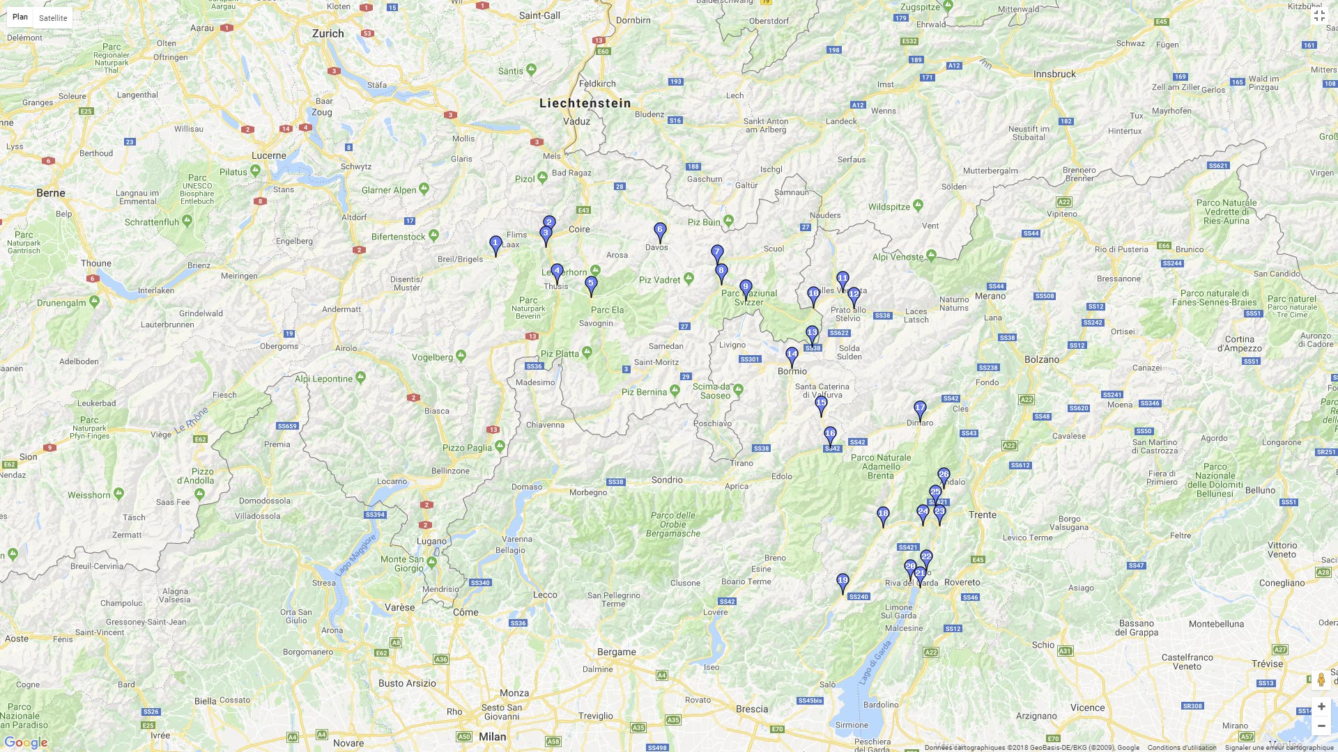 Pour zoomer sur la carte et avoir plus de détails, connectez-vous ! Carte roadbook Dolomites