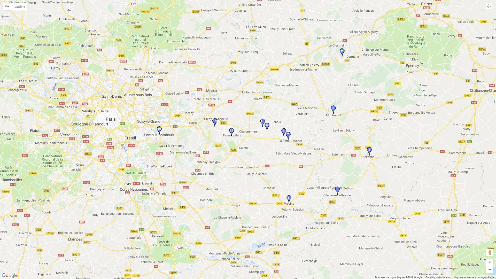 Pour zoomer sur la carte et avoir plus de détails, connectez-vous ! Carte roadbook En Seine et Marne