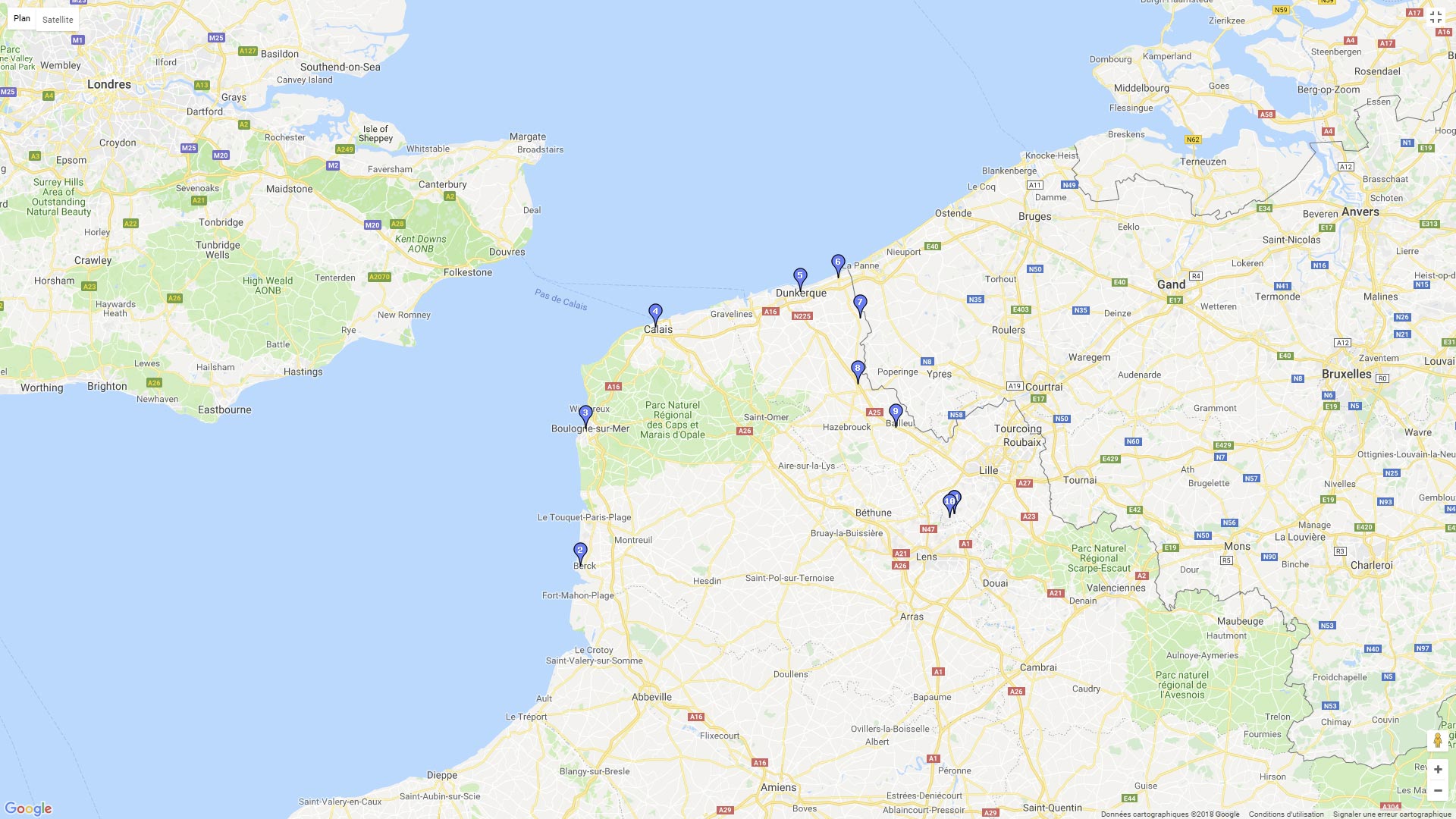 Pour zoomer sur la carte et avoir plus de détails, connectez-vous ! Carte roadbook le tour de la cote du nord