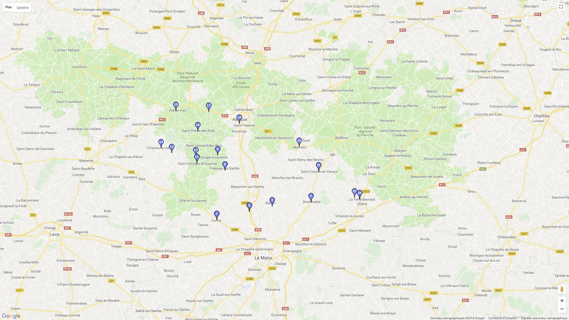 Pour zoomer sur la carte et avoir plus de détails, connectez-vous ! Carte roadbook A travers la forêt domaniale d'Ecouves