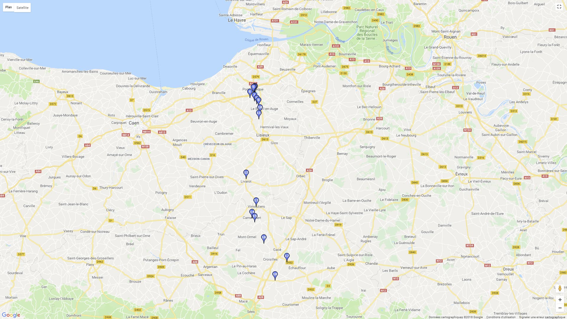 Pour zoomer sur la carte et avoir plus de détails, connectez-vous ! Carte roadbook Autour de Rethel