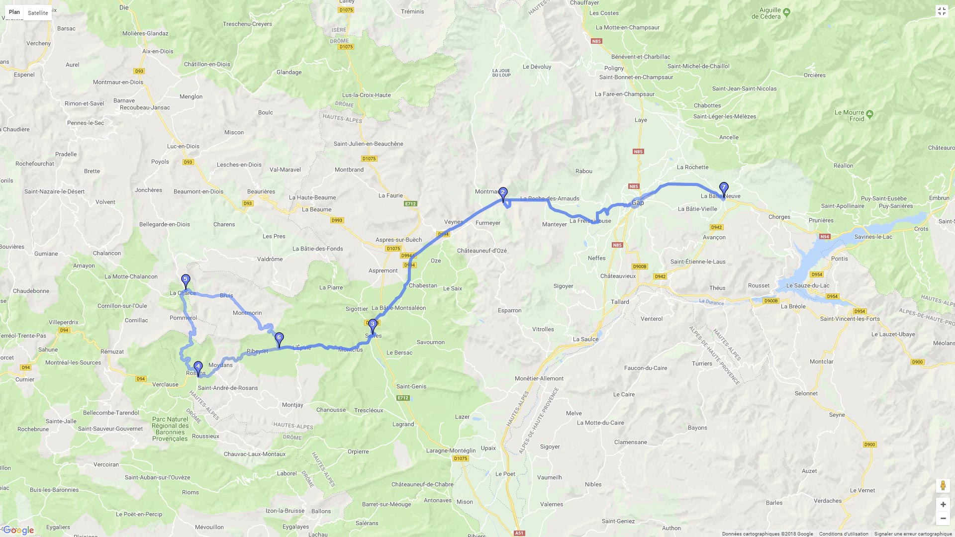 Pour zoomer sur la carte et avoir plus de détails, connectez-vous ! Carte roadbook Autour de Troyes