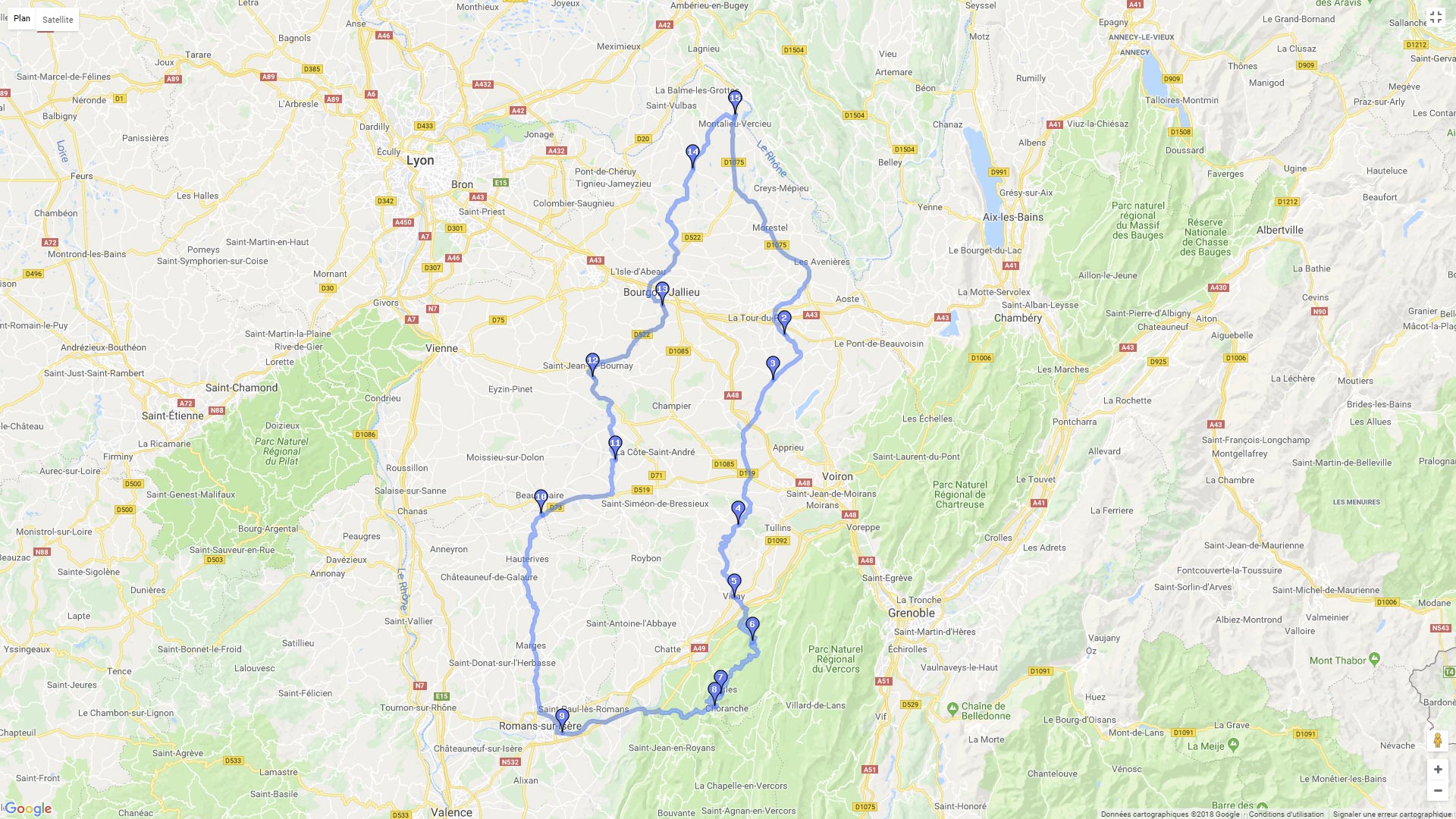 Pour zoomer sur la carte et avoir plus de détails, connectez-vous ! Carte roadbook Gorges du Nan - Pont en Royans