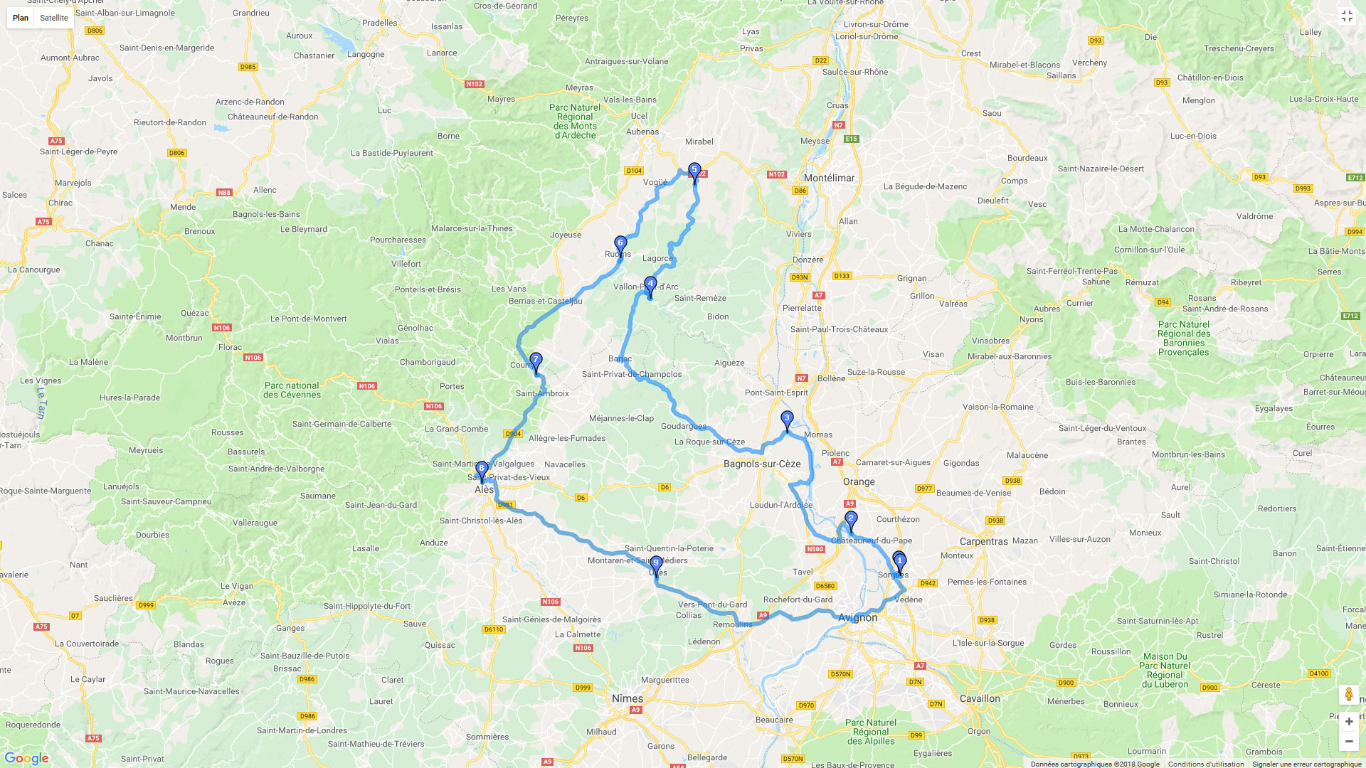 Pour zoomer sur la carte et avoir plus de détails, connectez-vous ! Carte roadbook Ardèche