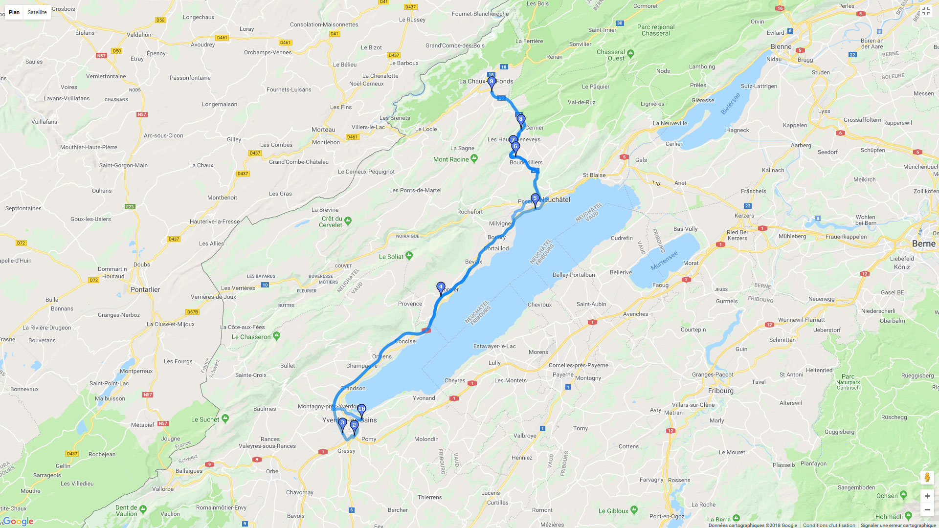 Pour zoomer sur la carte et avoir plus de détails, connectez-vous ! Carte roadbook Parc régional Chasseral