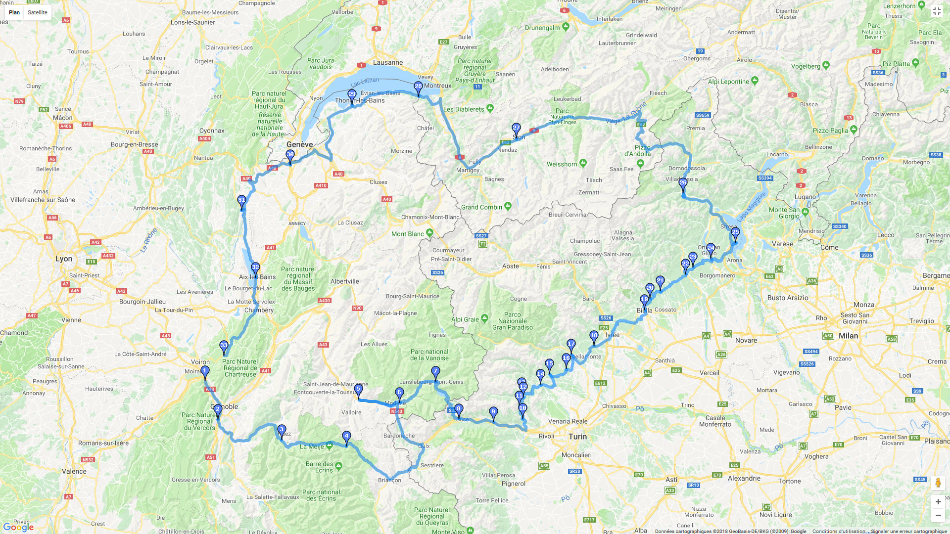 Pour zoomer sur la carte et avoir plus de détails, connectez-vous ! Carte roadbook Presqu'ïle de Crozon