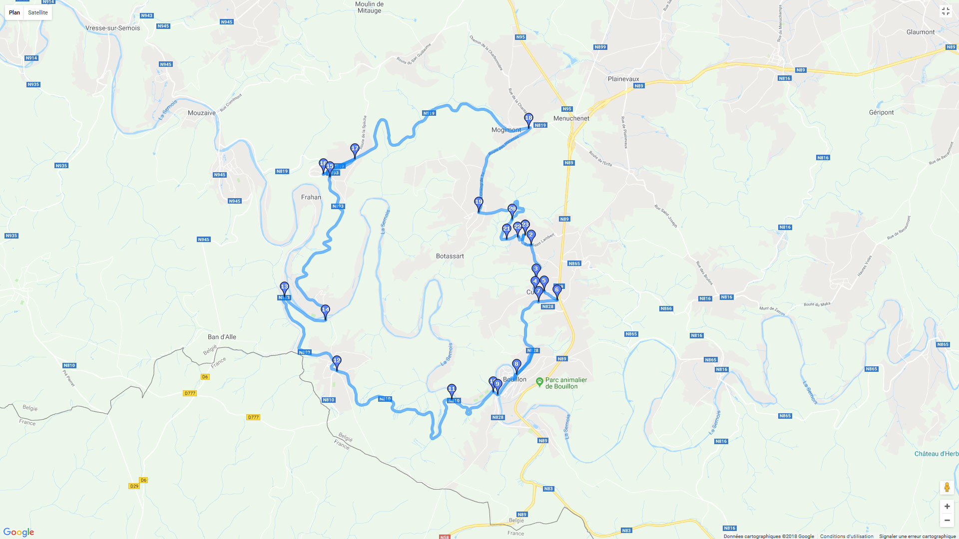 Pour zoomer sur la carte et avoir plus de détails, connectez-vous ! Carte roadbook Bois de la Bichelour