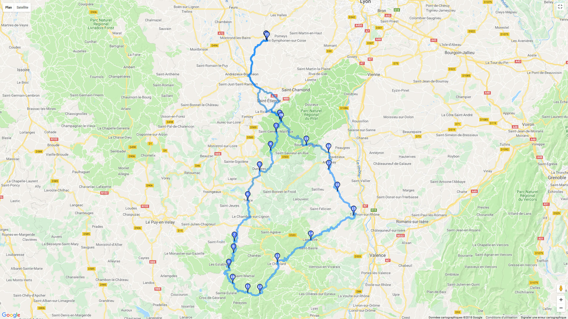 Pour zoomer sur la carte et avoir plus de détails, connectez-vous ! Carte roadbook Mt Mezenc et Mont Gerbier des Joncs