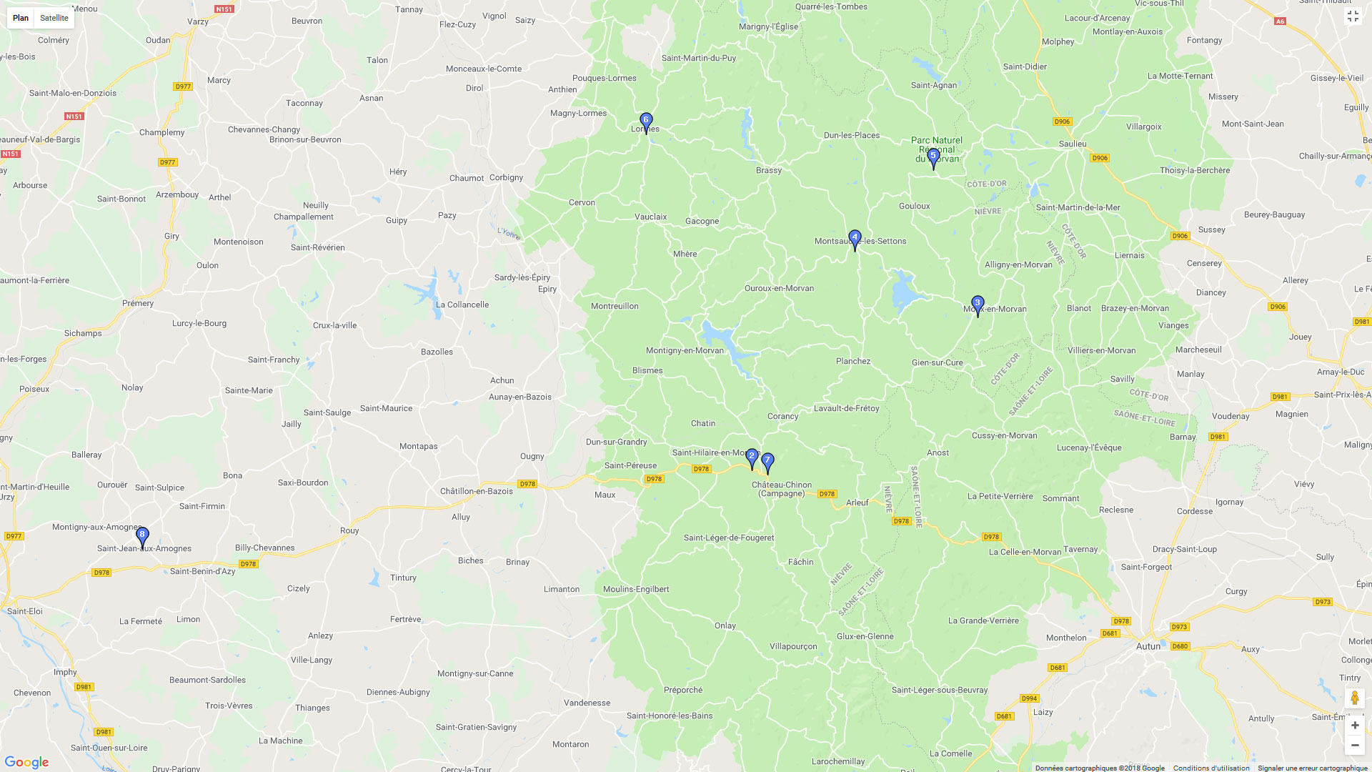 Pour zoomer sur la carte et avoir plus de détails, connectez-vous ! Carte roadbook Morvan