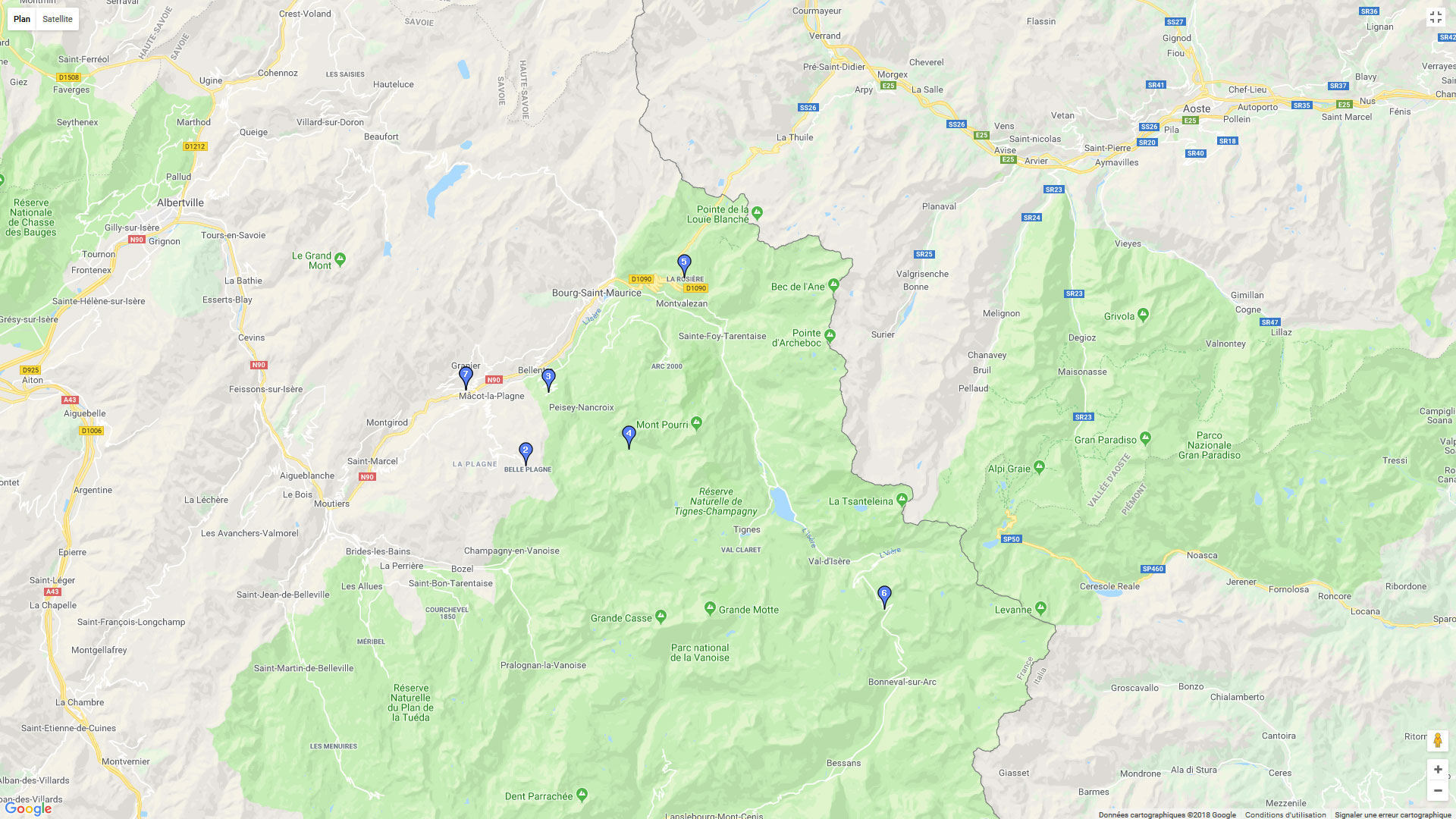 Pour zoomer sur la carte et avoir plus de détails, connectez-vous ! Carte roadbook Tarentaise