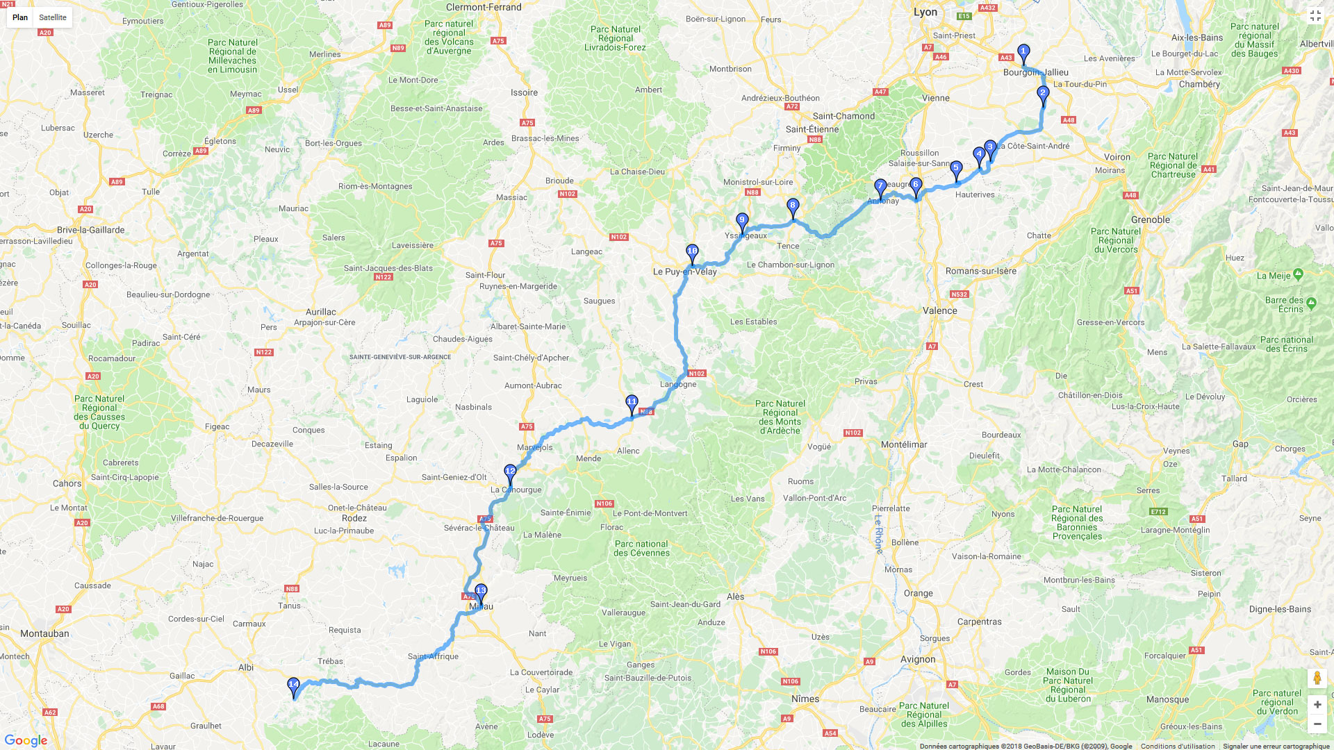 Pour zoomer sur la carte et avoir plus de détails, connectez-vous ! Carte roadbook L'Isle d'Abeau - Teillet