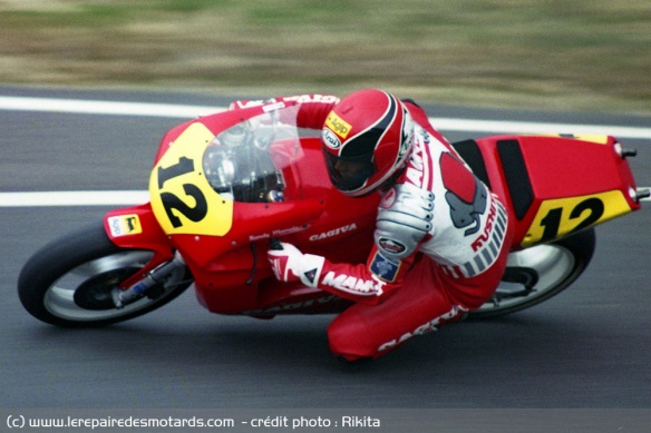 Randy Mamola lors de ses dernières saisons avec Cagiva