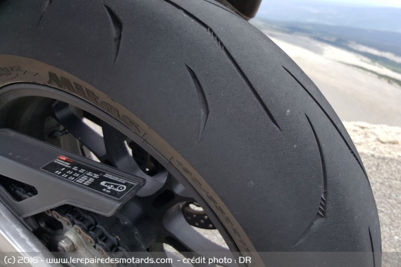 Test : pneus Mitas SportForce+, arrière usé