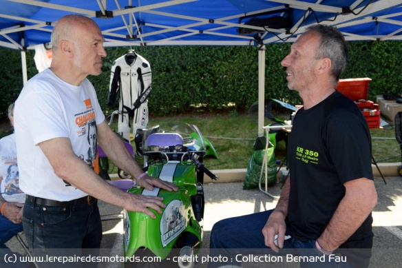 Face à Guy Bertin, six fois vainqueur en Grand Prix, désormais animateur principal de l'ICGP...
