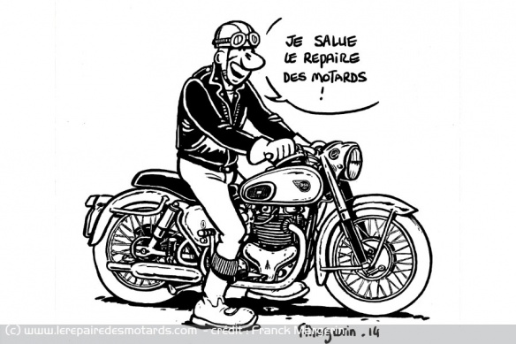 La dédicace de Franck Margerin au Repaire des Motards