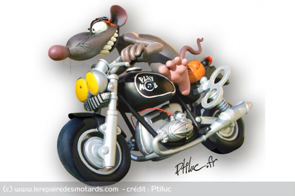 Quand ses créatures deviennent figurines, elles sont souvent à moto !