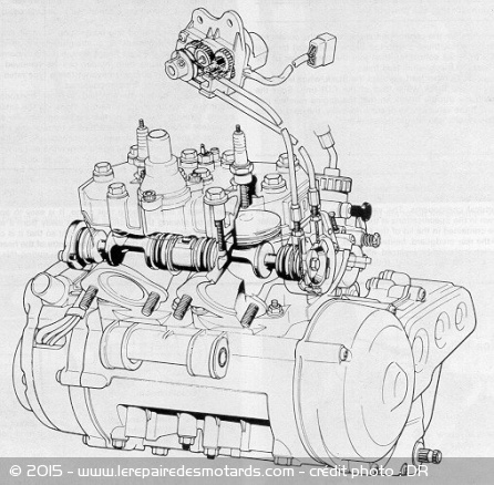 Le bicylindre de la Yamaha RDLC 350