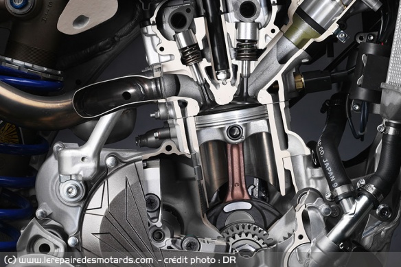 moteur Yamaha 450 double ACT culasse inversée et injection
