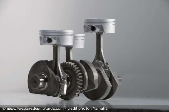 Le vilebrequin de la Yamaha MT 09 calé à 120°